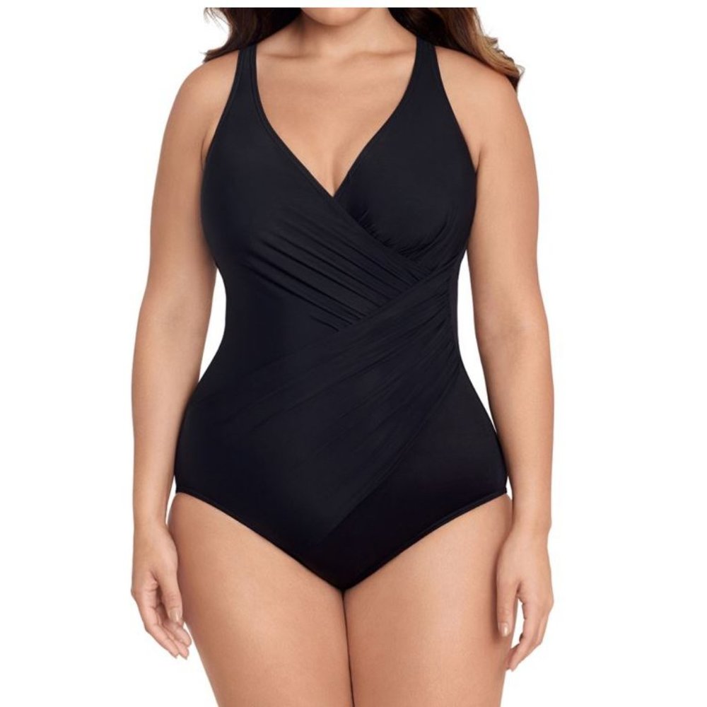 Nwot Miraclesuit Plus Solid Oceanus One Piece Swi… - image 3